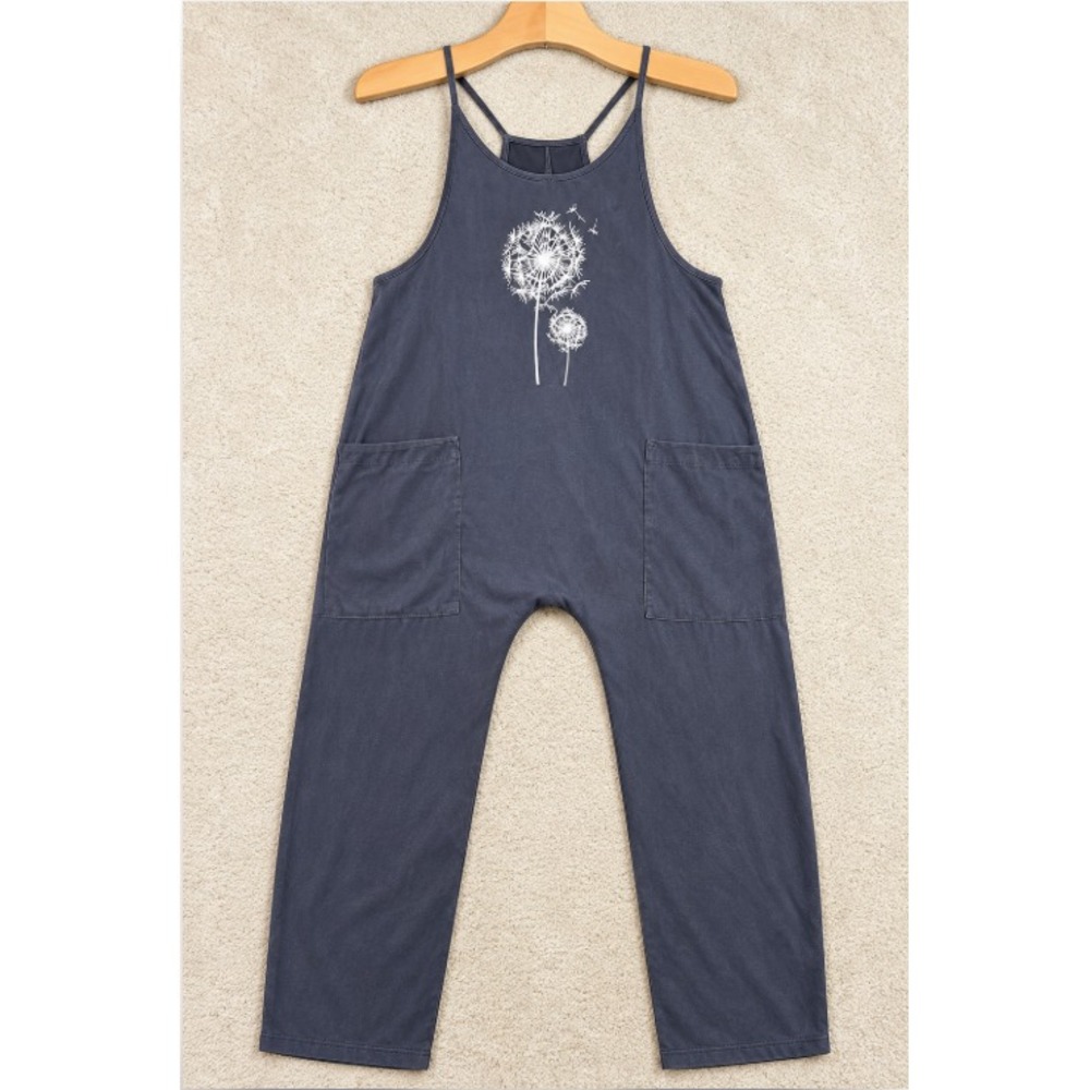 Womens M Dandelion Jumpsuit Lagenlook Artsy Boho Mori Girl Cottagecore Overall